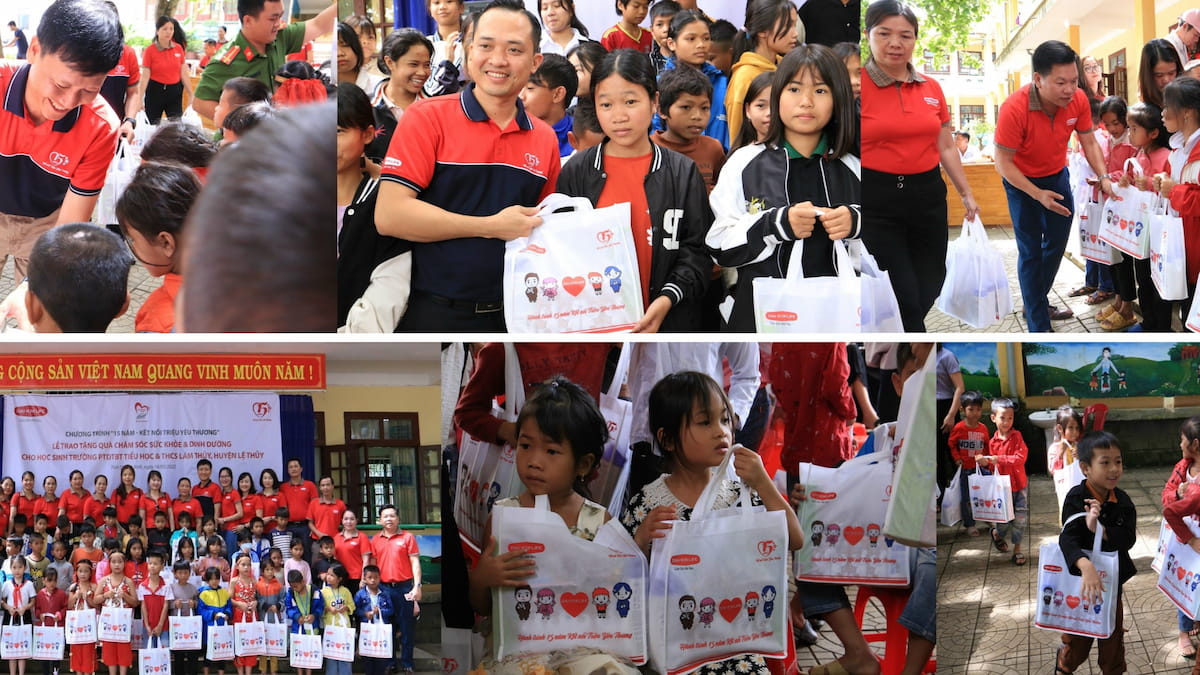 tang-qua-quang-binh Ban Giám đốc Dai-ichi Life Việt Nam đã đến thăm và trao tặng 283 phần quà chăm sóc sức khỏe cho các em học sinh Trường PTDTBT Tiểu học & THCS Lâm Thủy